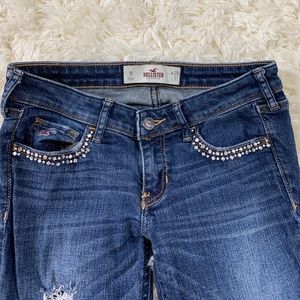 Rhinestone hollister skinny jeans size 1